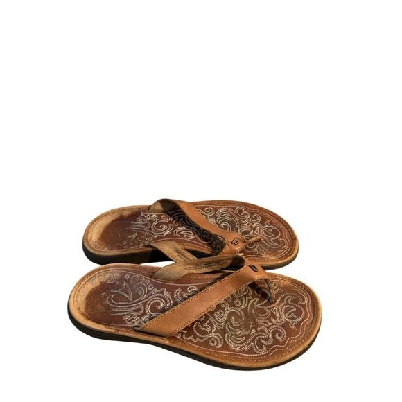 Olukai Panilo leather Sandals size 7-8? - Picture 1 of 7